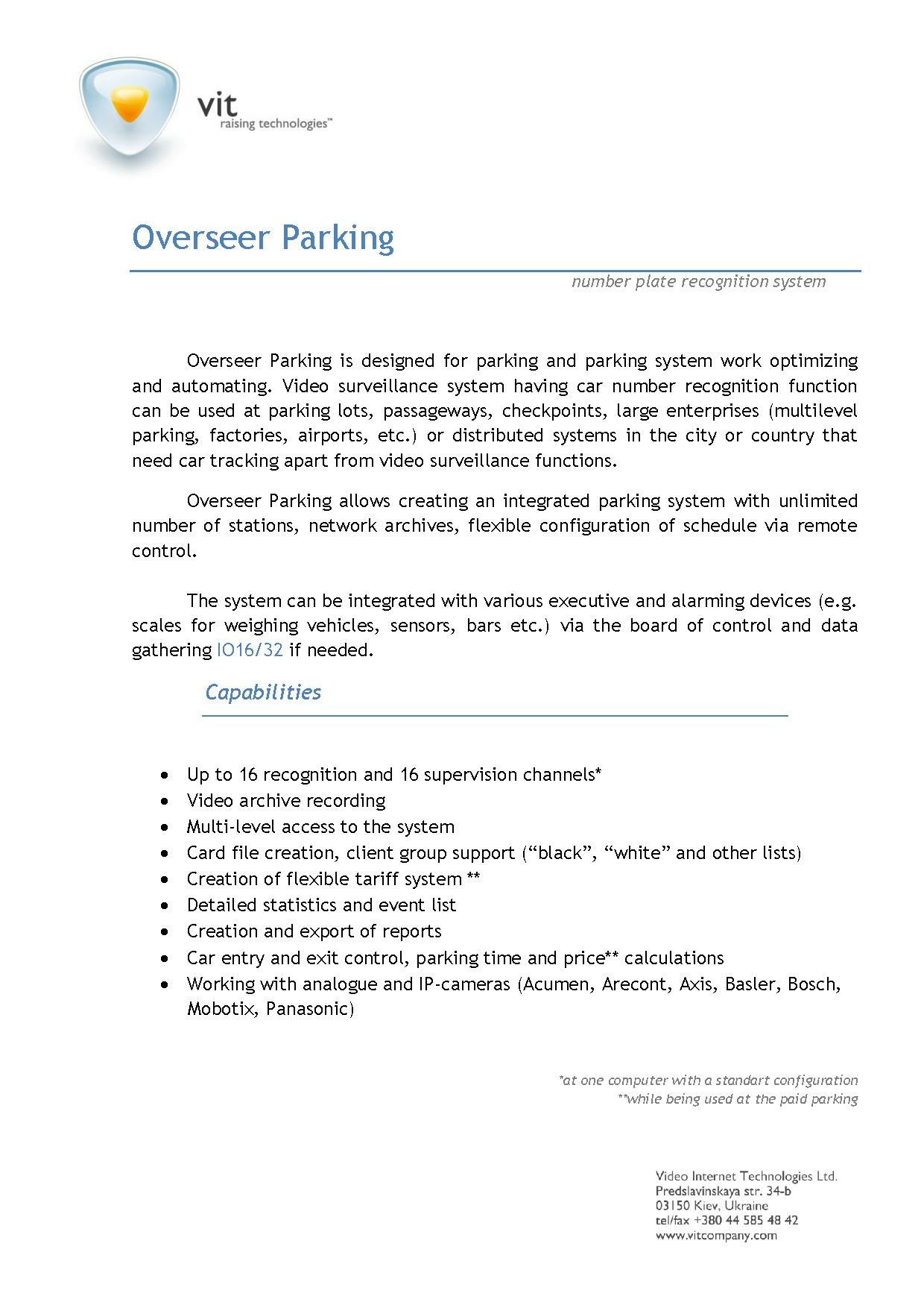 Overseer Parking Description